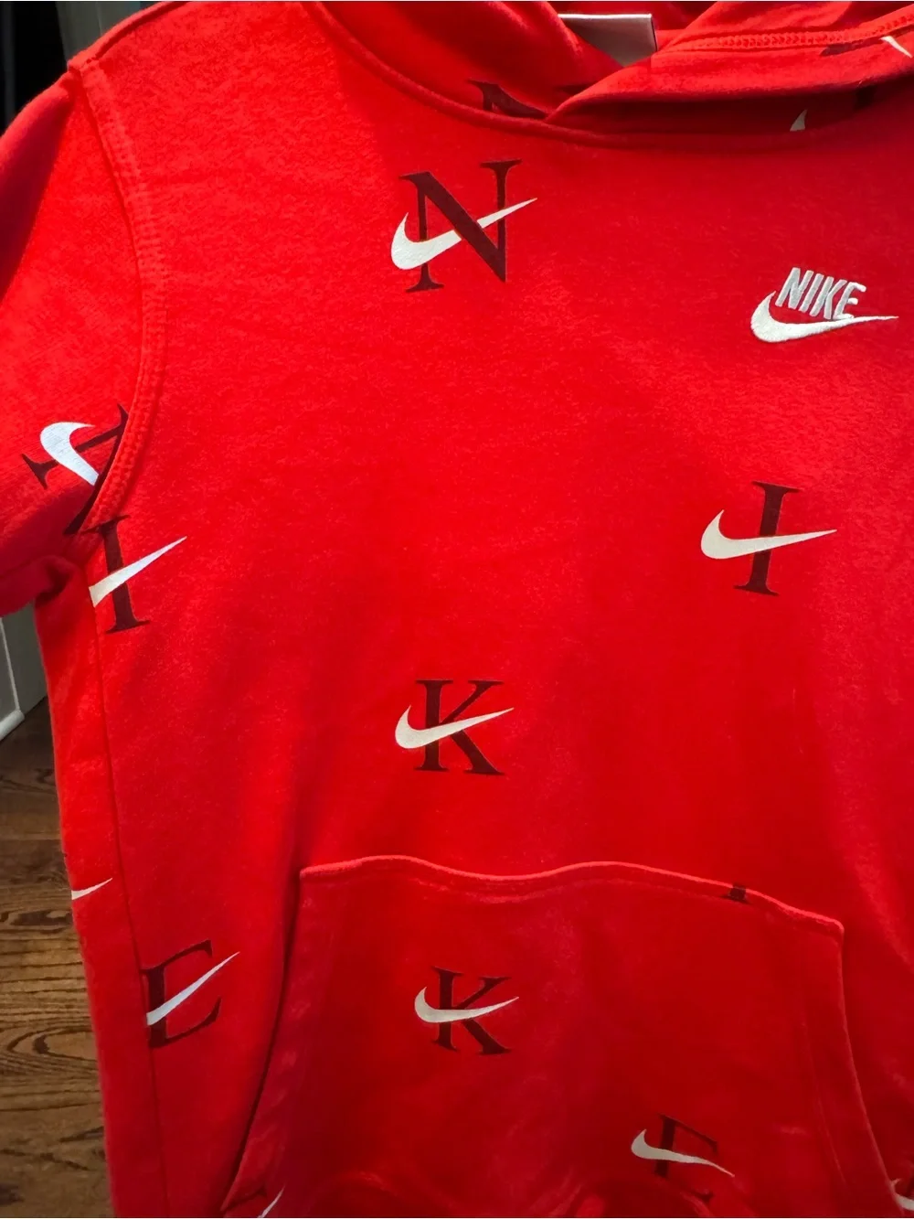 Nike Red Logo Hoodie Sweater for Boys